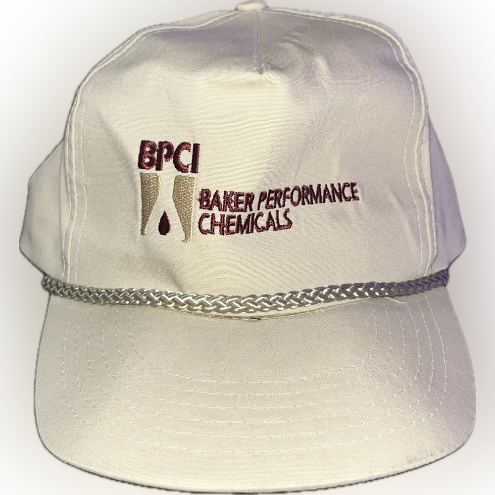 Vintage Baker Performance Chemicals Trucker Hat Semi-Curved Brim & Rope Detail